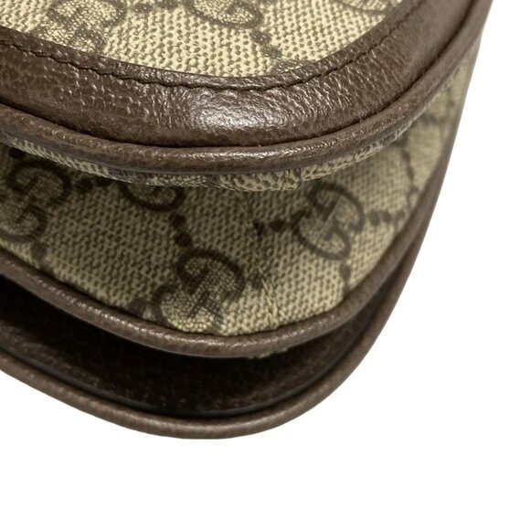 Auth GUCCI Interlocking G/GG Plus/GG Supreme 703807 Dark Brown Beige PVC Leather - Picture 4 of 15